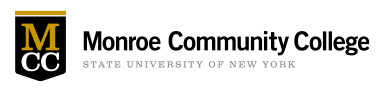MCC shield logo with text: Monroe Community College, State University of New York